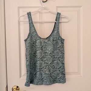 Elegant Lace Tank Top - Blue